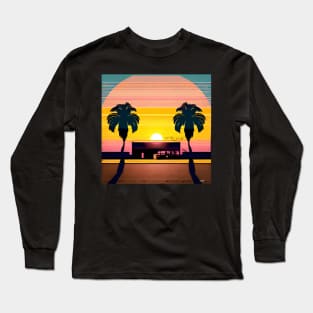 Retro 80s Summer Sun 2 Long Sleeve T-Shirt